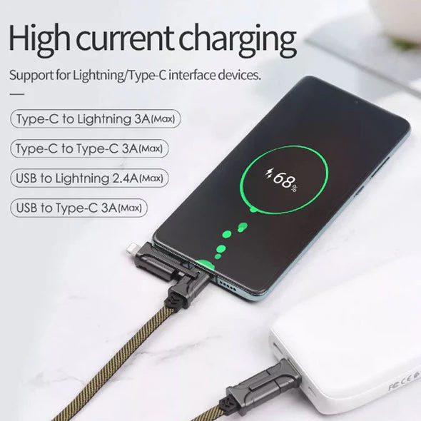 4-in-1 Nylon Braided Fast Charging Cable - Image 8