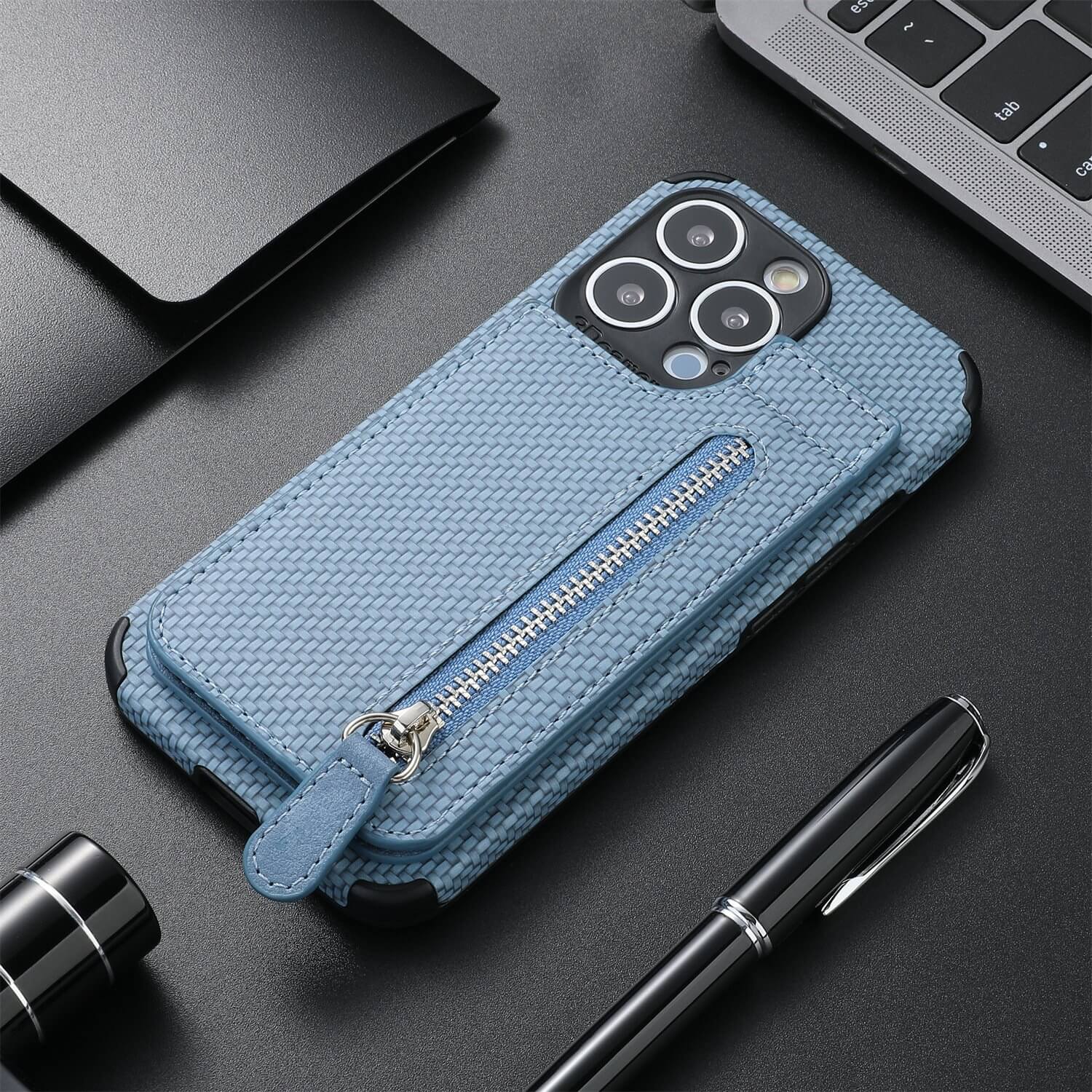 Magnetic Zipper Wallet Cover With Credit Card Holder - Image 10