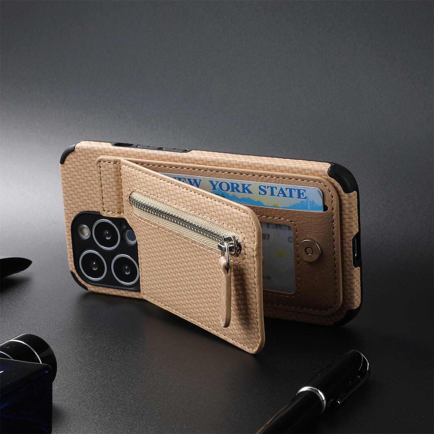 Magnetic Zipper Wallet Cover With Credit Card Holder - Image 17