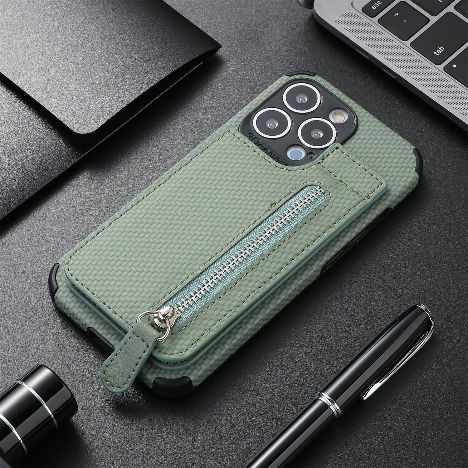 Magnetic Zipper Wallet Cover With Credit Card Holder - Image 9